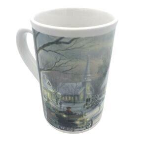 Thomas Kinkade Memories of Christmas Mug 2001 Vintage Designpac Gifts 16 oz
